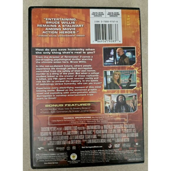 Bruce Willis "Surrogates" DVD Sci-Fi Action Movie With Bonus Features - Picture 2 of 2